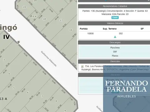 Terreno en Venta 30  mts Frente