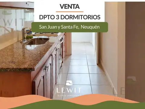 VENTA DEPARTAMENTO 3 DORMITORIOS CON COCHERA EN NEUQUEN SANTA FE Y SAN JUAN