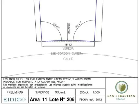 LOTE EN BARRIO SAN SEBASTIAN AREA 11 OPORTUNIDAD