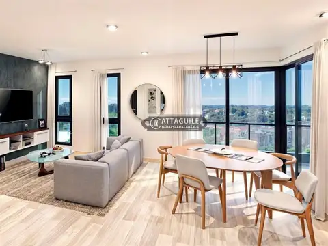 Departamento 2 ambientes con 2 baños