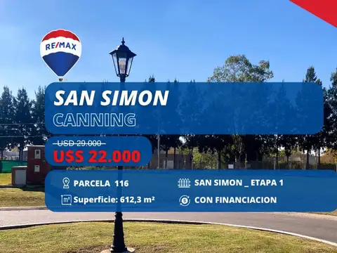 LOTE EN VENTA CANNING BARRIO SAN SIMON - ETAPA 1 -
