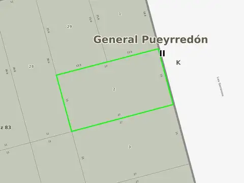 Terreno en Venta 27  mts Fondo