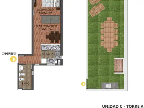 Departamento 1 dormitorio en venta - Rosario