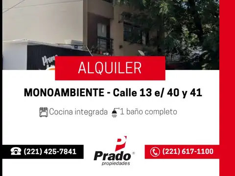 MONOAMBIENTE ZONA CENTRO LA PLATA