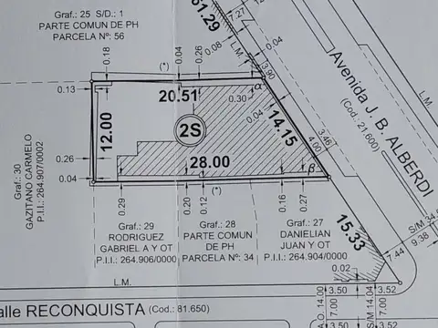 Venta-Terreno Constructoras -Rosario- Arroyito-Avenida Alberdi 800 bis- 14,15 m de frente