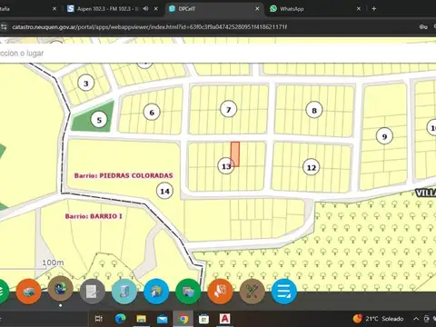 Terreno en Venta en Villa el Chocon, USD 24.000