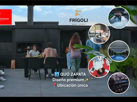 Departamento 2 Ambientes de Diseño Premium a Estrenar · 56 m² Totales con Balcón Terraza de 17 m² · QUO Zapata – Palermo