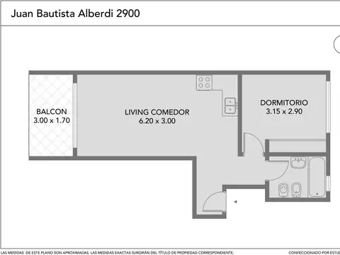 Departamento en Venta de 1 dormitorio