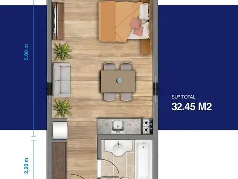 Departamento en Venta de Monoambiente