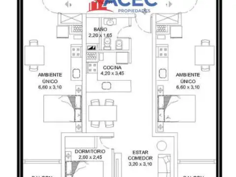 Departamento en Venta de Monoambiente