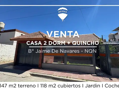 VENTA CASA 2 DORM CON QUINCHO Y JARDIN PIN NQN