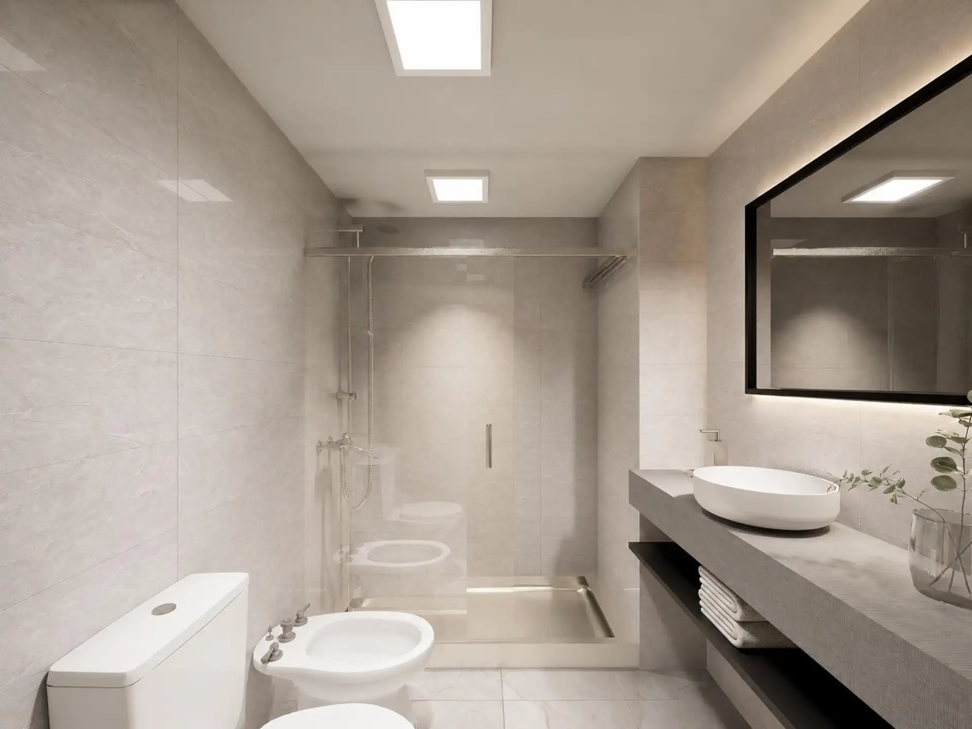 Depto 2 amb, 64m² con 2 baños y 2 balcones — La Perla Sur