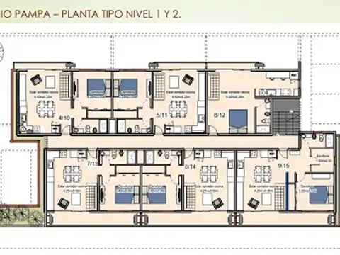 Departamento Monoambiente con 1 baño