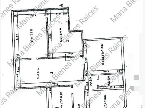 Casa 3 ambientes con 1 baño