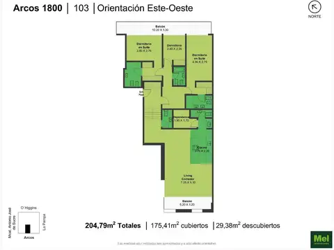 Arcos 1800, Piso 1