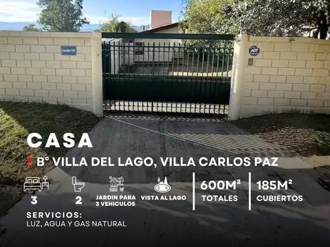 Venta Casa Con Gas Natural A 150 Mts De Ruta 38 En Villa Del Lago, Villa Carlos Paz