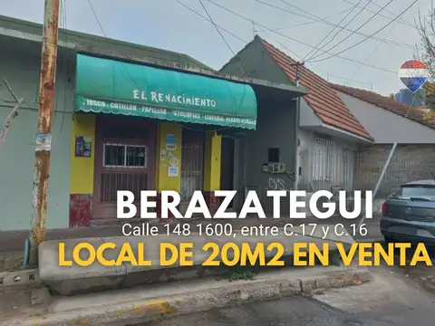 LOCAL EN VENTA EN BERAZATEGUI SOBRE CALLE 148