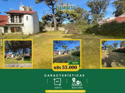 TERRENO EN VENTA SOBRE CALLE CORBETA URUGUAY BARRIO ALFAR A 2 CUADRAS DEL MAR