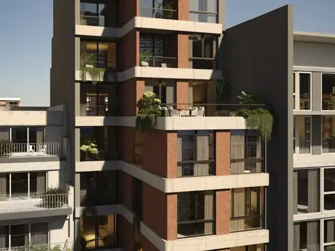 2 Amb. en Suite con imponente Terraza propia, Toilette y cocina integrada en edificio de Categoría con Amenties