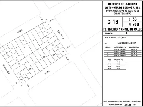 VENTA TERRENO / LOTE - EN VILLA URQUIZA - PERMUTA - FINANCIACIÓN !!! SUPERFICIE VENDIBLE 421 MTS