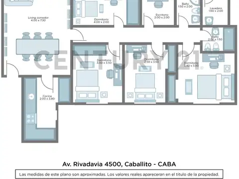 Departamento 4 ambientes con 2 baños