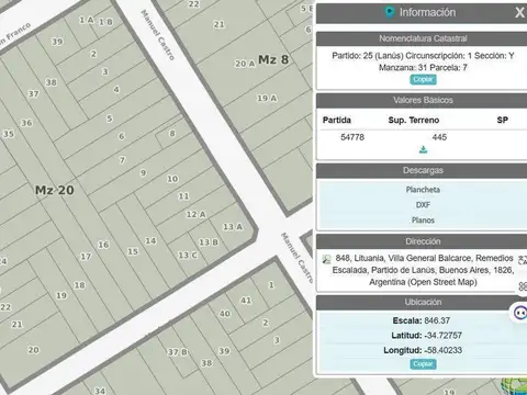 LOTE 8.66 X 51 PARA 800 MTS VENDIBLES APROX