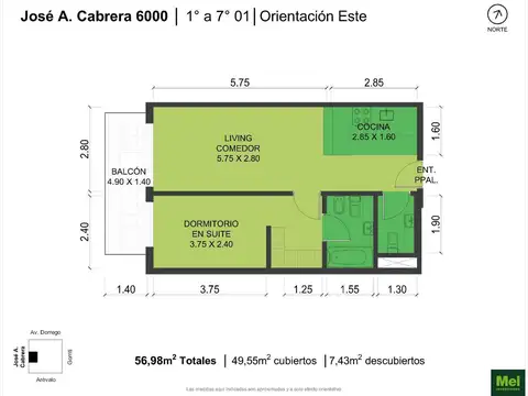 Cabrera 6000, Piso 1