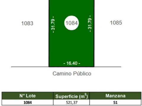 Terreno en Venta de 521,0 m2