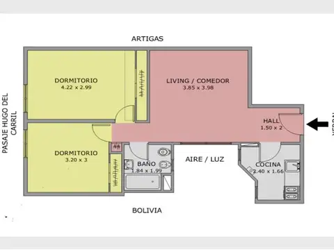 Departamento en Venta de 3 ambientes