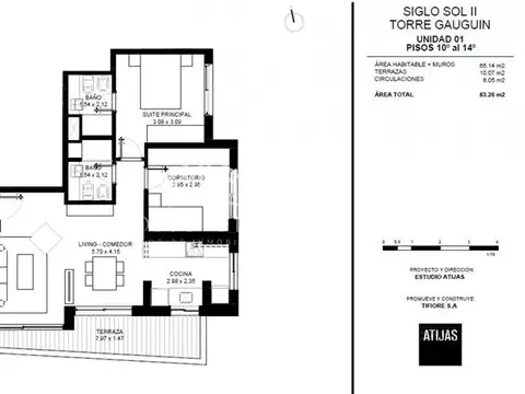 Departamento en Venta de 3 ambientes