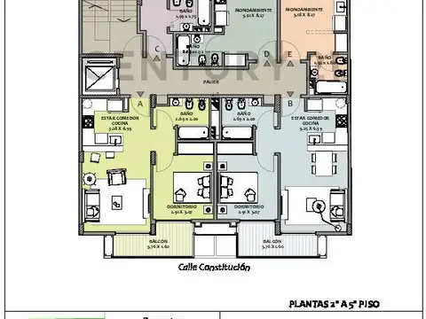 Departamento 2 ambientes con 1 baño