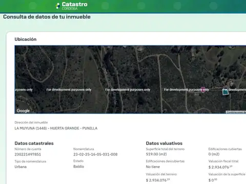 Venta Oportunidad Lote - Club de Campo Los Tres Arroyos,  La Falda - Córdoba