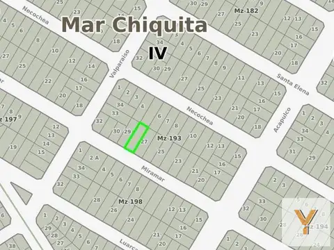 Terreno en Venta 10  mts Frente