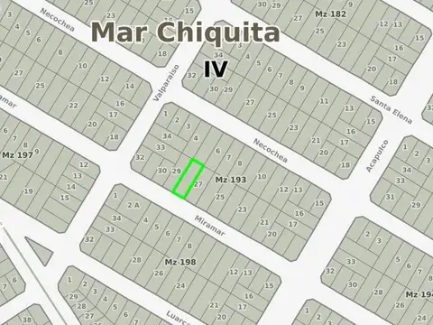 Terreno en Venta 10  mts Frente