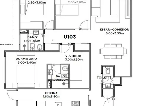 Departamento en Venta de 4 ambientes