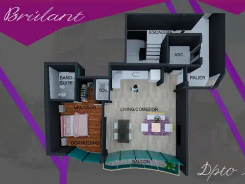 Departamento en Venta de 1 dormitorio