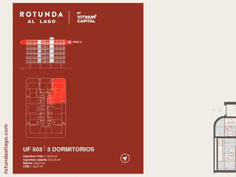 Rotunda Frente al Lago 3 dorm Diciembre 2027