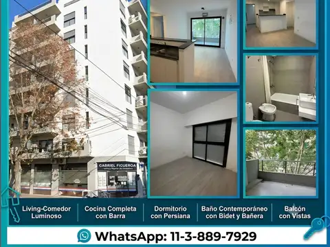 * 2 AMBIENTES CON BALCON * terraza con parrilla y solarium