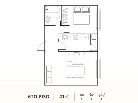 Departamento en Venta de 2 ambientes