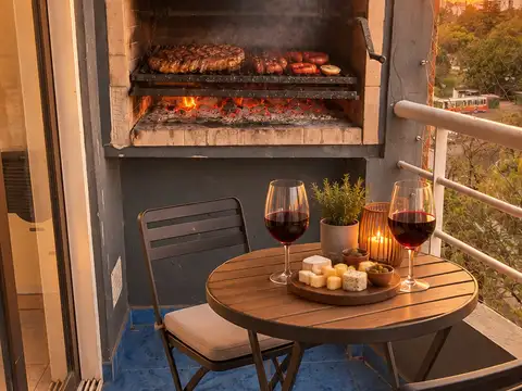2 ambientes al frente vista al parque, con balcon y PARRILLA PROPIA
