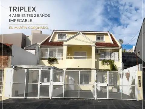 En Venta en Martin Coronado Triplex 4 Ambientes 2 Baños Cochera F: 2733