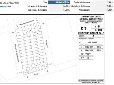 Terreno en Venta en Velez Sarsfield, USD 320.000