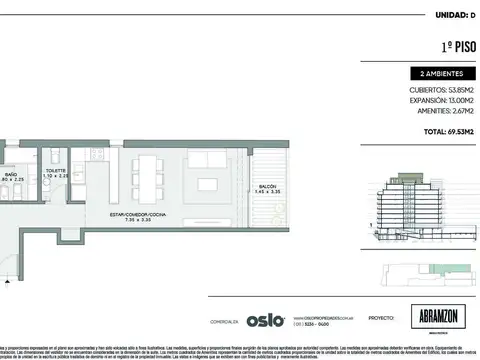 Departamento en Venta de 1 dormitorio