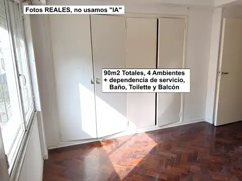 90m2, 5 Amb. C/balcón, baño, Toilette, Lav, Dep.