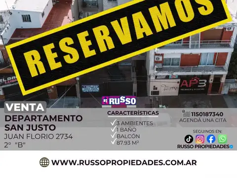Venta de Departamento 3 AMBIENTES en San Justo, La Matanza