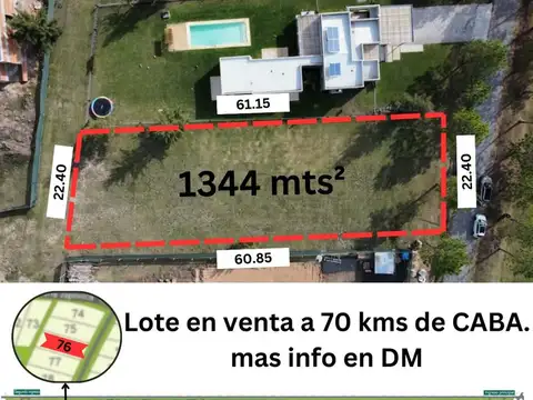 OPORTUNIDAD  MIRALAGOS LOTE 1344m2  FINANCIADO