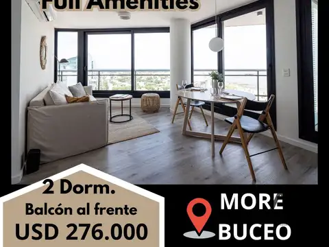 Apartamento 2 dorm. en venta en MORE Buceo c/Garaje