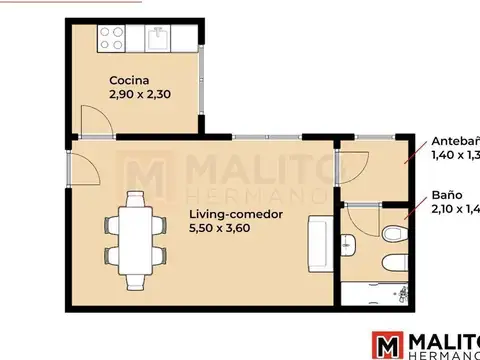 Departamento en Venta de Monoambiente