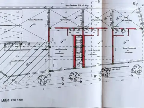 Terreno en centro comercial con local - Plano aprobado para ampliación