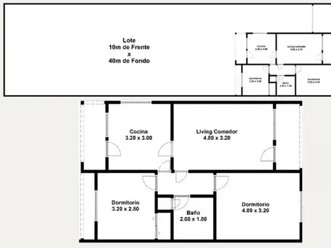 Casa 3 ambientes con 1 baño